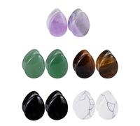 Homxi 10 PCS Ecarteur 6mm Oreille,Ecarteurs Oreille en Pierre Goutte d'Eau Tunnel Plug Coloré
