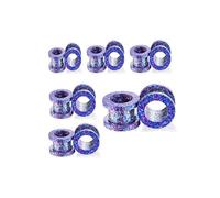 Homxi 12PCS Écarteur 6mm,8mm,10mm,12mm,14mm,16mm Oreilles,Ecarteurs Acier Inoxydable Rond Creux Tunnel Oreille Violet