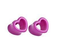 Homxi 2PCS Tunnel Piercing Acrylique,Ecarteurs Oreilles 10mm Coeur Violet Set Ecarteur Oreilles Violet