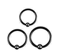 Homxi 3Piece Piercing Nez,0.7mm Calibre 20 Piercing Nez Piercing Narine Acier Chirurgical Rond avec Boule Piercing Oreille Homme Noir