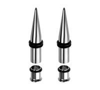 Homxi 4 Pièces Piercing Plug Tunnel Oreille 9mm,Tunnel Oreilles Acier Chirurgical avec Cône Tunnel Plug Argent