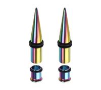 Homxi 4Pièces Ecarteur 9mm Tunnel,Ecarteur Oreilles Tunnel Acier Inoxydable avec Cône Ecarteur Tunnel Coloré