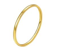 Homxi Anneau Acier Inoxydable Homme,1MM Fine Poli Rond Anneau Femme Or Bagues Femmes Taille 51