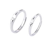 Homxi Anneau Alliance Homme Femme Argent Sterling 925, Cœur, Bague Argent Mariage