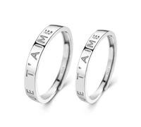 Homxi Anneau Reglable Alliance Couple Personnalisé Fiancaille Femme Homme Argent Sterling 925, Lettre Je t'aime, Bague Alliance Anneau Femme Argent