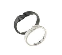Homxi Bague à Personnaliser,Bague en Argent 925 pour Couple,Bagues Argent Réglables Rond avec des Ailes Bague Argent Noir Femme