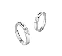 Homxi Bague de Fiancaille Homme Femme Argent S925, Puzzle Coeur avec Zirconie Cubique, Alliance Argent de Mariage