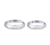 Homxi Bague Fiançailles Couple Argent Sterling 925, Lettre Amour, Alliance Argent Homme