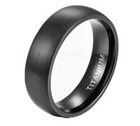 Homxi Bague Graver Titane Homme, 6MM Rond Brossé, Bagues Fiançailles Noir Taille 58