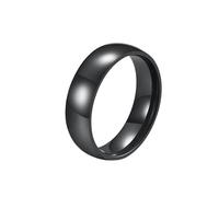 Homxi Bague Homme Gravure Acier Inoxydable,Rond Poli 6MM Bagues Noir Homme Alliance Homme Taille 52