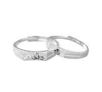 Homxi Bague Réglable a Personnaliser Fiancaille Argent 925 Couple, Montagnes et Mers, Bague Homme Argent Mariage