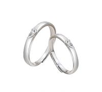 Homxi Bague Réglable Alliance Couple avec Gravure Argent Sterling 925 Femme Homme 1000, Puzzle Coeur avec Zirconie Cubique, Bague Argent Homme Fiancaille