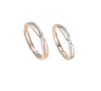 Homxi Bague Reglable Fiançailles Couple Graver Homme Femme Argent Sterling 925, Rond avec Zircone Cubique, Bague Argent Alliance