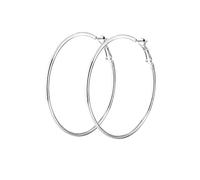 Homxi Boucle Doreille Femme Acier Inoxydable,Simple Rond 50MM Boucle D'Oreilles Femme Argent