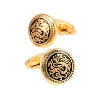 Homxi Bouton de Manchette Homme Or, Modèle de Dragon, Cuivre, Chemise Manchette Homme