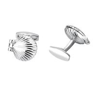 Homxi Boutons de Manchette en Argent Homme, Forme de Coquillage avec Perle, Cuivre, Chemise Mariage Bouton de Manchette pour Homme