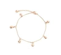 Homxi Bracelet Femme de Cheville en Or Rose, Chaîne Cheville Femme Acier Inoxydable 6 Cloches - 20cm + 5cm Chaîne d'extension