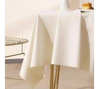 Homxi Nappe Table Jardin Carrée,120 W x 120 L CM,Nappe Deco PVC Couleur Unie Beige Blanc Nappe de Table Basse de Salon