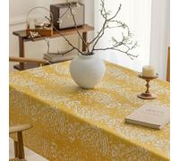 Homxi Nappes de Table Rectangulaires,135 W x 240 L CM,Petite Nappe Table Polyester Motif Géométrique Jaune Nappe Anti Tache Jardin