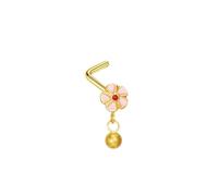 Homxi Piercing au Nez en Argent 20 Gauge (0.8x7mm), Fleur avec Perle, Acier Inoxydable Anneaux Piercing Nez