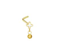 Homxi Piercing de Nez Argent Anneau 20 Gauge (0.8x7mm), Fleur avec Perle, Acier Inoxydable Anneau Nez Piercing Nez Anneau