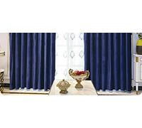 Homxi Rideaux Salon Lot de 2 Rideaux Occultants Chambre,2 x 132W x 115H CM,Rideau Obscurcissant Bleu Foncé Couleur Unie Rideaux a Oeillet