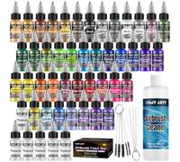 HOMY ARTY Peinture Aérographe - 42 Couleurs avec 6 Diluants et 500 ml de