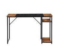 Homy Casa Bureau d'ordinateur Bureau d'étude 120 cm avec étagère de Rangement pour Bureau à Domicile Bureau d'ordinateur de Style Moderne et Minimaliste Noir et Marron