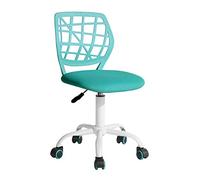 Homy Casa Chaise de bureau en lin - Ergonomique - Pivotante - Sans accoudoirs - Hauteur réglable - Chaise de bureau à domicile - Pour enfants, adolescents - Aqua I