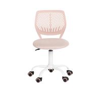 Homy Casa Chaise de bureau en tissu de lin Siège ergonomique Chaise pivotante de travail sans accoudoirs Hauteur réglable Chaise de bureau pour bureau à domicile pour enfants et adolescents, rose