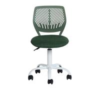 Homy Casa - Chaise de bureau ergonomique en tissu pivotante sans accoudoirs, hauteur réglable, chaise de bureau à domicile pour enfants et adolescents, vert foncé