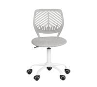 Homy CASA Chaise de Bureau pivotante Ergonomique en Tissu de Lin sans accoudoir, Hauteur réglable, pour Enfants et Adolescents, Gris Clair