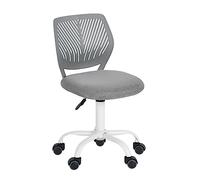 Homy Casa Chaise de Bureau pivotante réglable avec siège en Tissu Ergonomique sans accoudoir, Gris