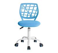 Homy Casa Chaise de bureau pivotante réglable en hauteur, chaise de bureau ergonomique avec dossier en polypropylène, siège rembourré en tissu, chaises d'étude avec roulettes pour la maison, le bureau