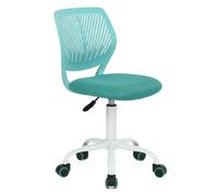 Homy Casa Chaise de Bureau pivotante réglable Siège en Tissu Chaise de Bureau Ergonomique sans accoudoir, Turquoise