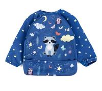 HOMYBABY® Bavoir manches longues bébé - Doux et respirant - Grand bavoir bébé Imperméable Unisexe pour Bebe de 6 mois à 3 ans - Bavoir DME intégral petits enfants