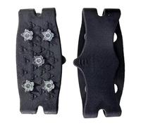 Homyl 2 Pièces Crampons Chaussures Spikes Antidérapants Couvre-chaussures Acier Manganèse Élastiques Universels pour Marche Pêche sur Glace Usage, Black A