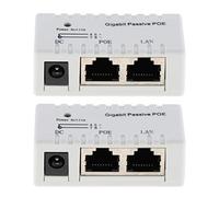 Homyl 2pcs Gigabit PoE Injector 12V-52V DC Passive PoE Power Over Ethernet Switch