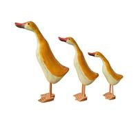Homyl 3 Statues de Canards En Bois, Sculptures D'animaux Décoratives pour Bureau Ou