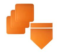 Homyl 5 Pièces Ensemble Bases de Baseball Plaque Lanceur Plaque Maison Jeu Extérieur Enfant Adulte Pratique Caoutchouc Léger Résistant Adapté Entraînement J, Orange