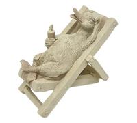 Homyl Animal Statue Ornement Résine Petite Sculpture Créative Chaise Relax Miniature Décor Table Figurine Cadeau Convient pour Chambre Salon Bureau Étagère, Canard Gris