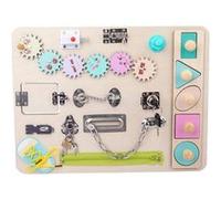 - Homyl - Busy Board Montessori, Jouets en Bois pour Enfants Jeux Montessori pour Apprendre La Motricité Fine, Tableau Sensoriel Éducatif avec des Boucles, Jeu Éducatif pour Bébé Multicolore G