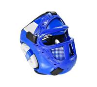 Homyl Coquille de Protection Art Martiaux Casque de de Boxe d'Entraînement Protection du Visage Cage Renforcée Doublure Épaisse Forme, Bleu, S
