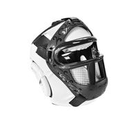 Homyl Coquille de Protection Art Martiaux Casque de de Boxe d'Entraînement Protection du Visage Cage Renforcée Doublure Épaisse Forme, Blanc, M