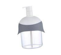 Homyl Distributeur de Savon Pompe à Main Récipient Liquide Accessoire Salle de Bain Bouteille Polypropylène Transparent Utilitaire Convient Cuisine Salle de, Gris