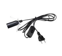 Homyl Douille de Lampe E14 Ampoule Non Incluse, Socle de Lampe E14 avec Cordon Interrupteur Base Ampoule Support PVC Fil 18m Montage Rapide Adapté à Chambre Bureau Espace Détente Décoration, Noir