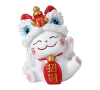 Homyl Figurine Chat Porte- Miniature Sculpture Animal Décoratif Statue Résine Artisanat Créatif Convient Bureau Maison Voiture Chambre Cadeau Anniver, Style A