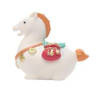 Homyl Figurine Cheval Miniature Statue Résine Ornement Décoratif Créatif pour Bureau Maison Bureau Cadeau Anniversaire Collection Feng Shui Résine Convient, Blanc