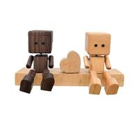 Homyl Figurine Décorative en Bois pour Tableau de Bord de Véhicule avec Figurine de Couple Originale, Accessoire D'intérieur, Décoration de Bureau, Style A