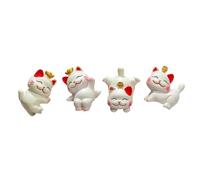 Homyl Lot de 4 Petites Statuettes de Chat, Figurines Miniatures pour Cheminée, étagère Ou Carnet.
